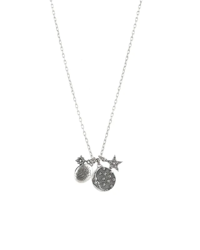 Moon & Star Locket Charm Necklace sold by Blue Ruby