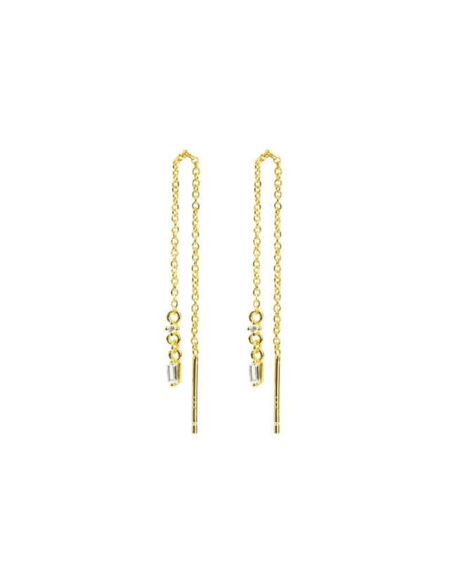 CZ Chain Threader Earrings sold by Blue Ruby