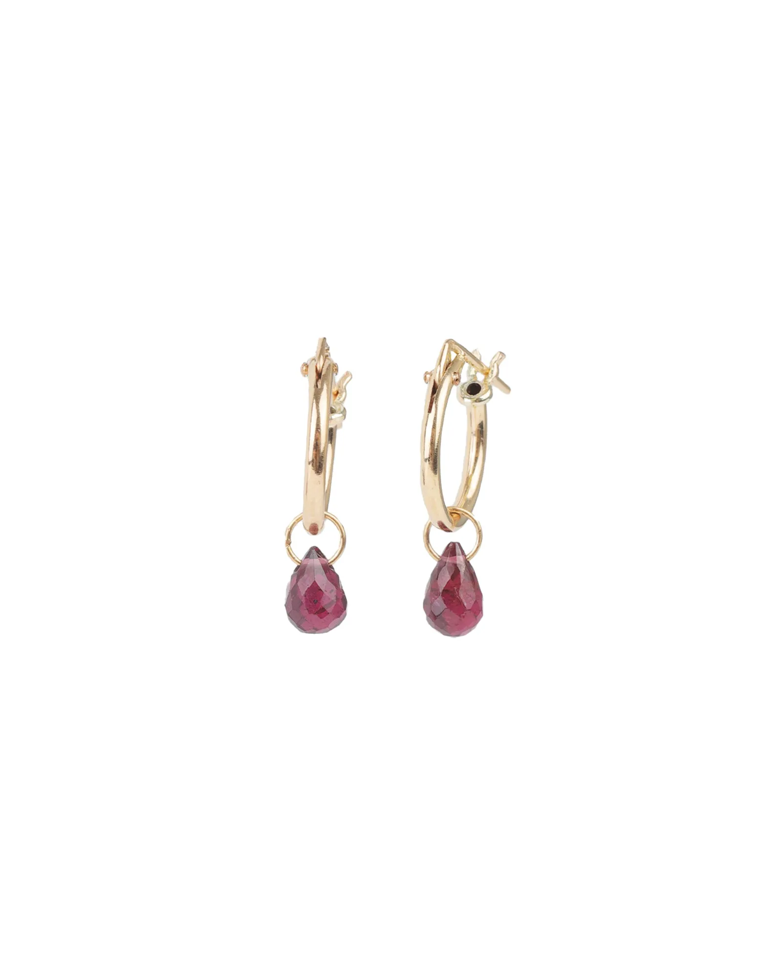 Rhodolite Garnet Teardrop Floating Drop Huggies sold by Blue Ruby