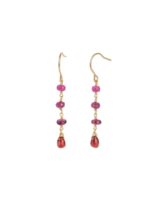 Four Mixed Stone Drop Hooks sold by Blue Ruby