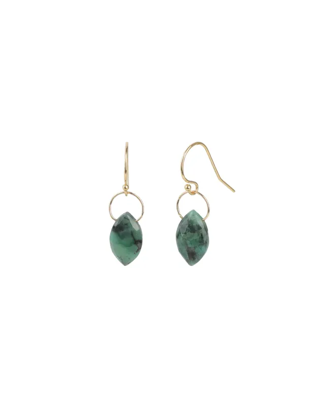 Emerald Marquise Floating Drop Hooks sold by Blue Ruby