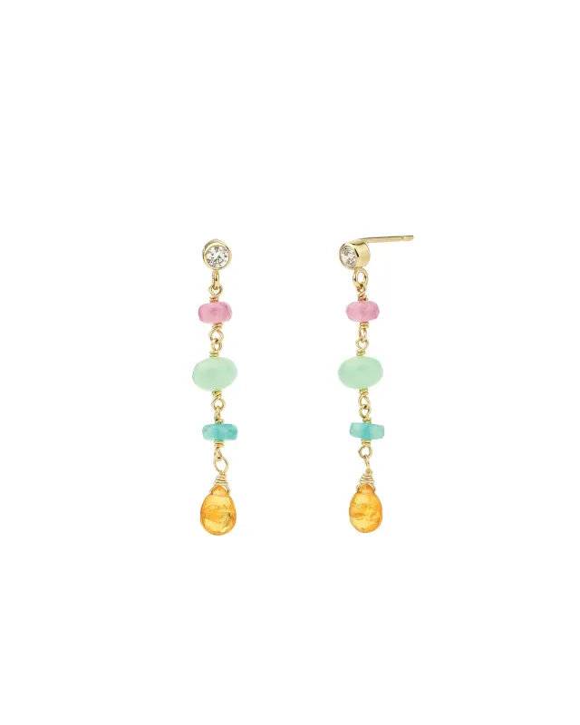 Four Mixed Stone Drop Studs sold by Blue Ruby