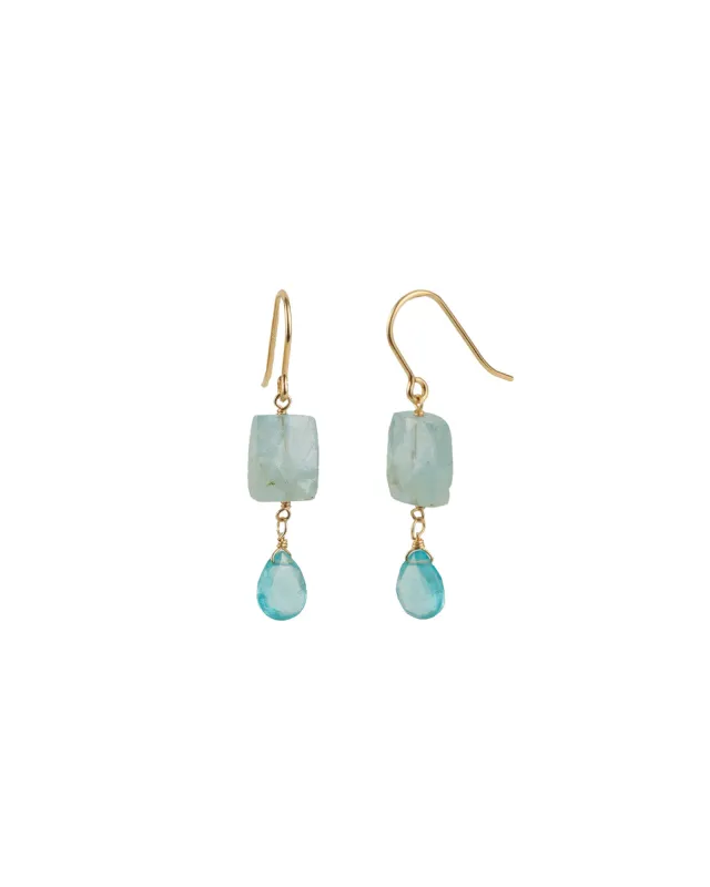 Rectangle + Teardrop Stone Drop Hooks sold by Blue Ruby