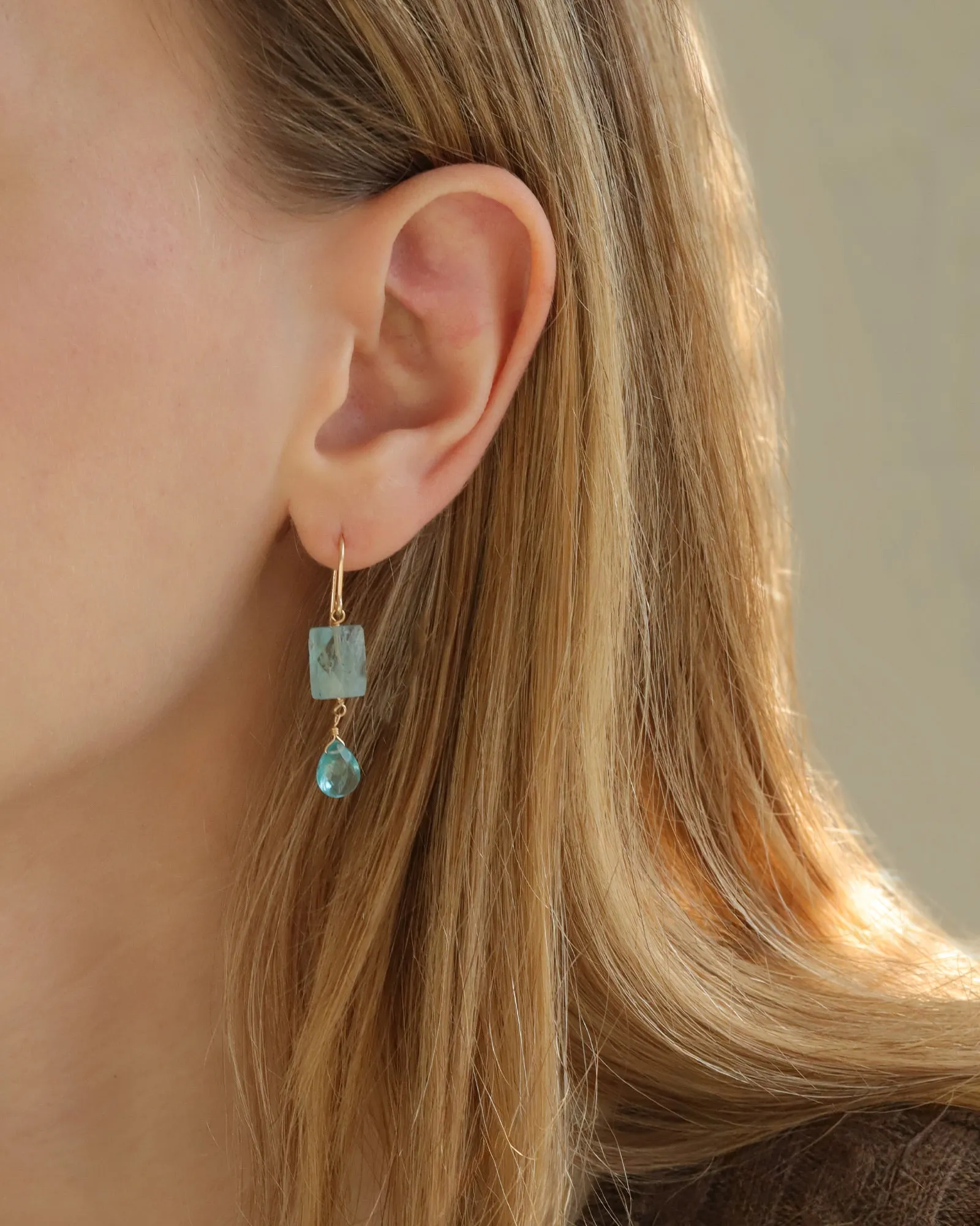 Rectangle + Teardrop Stone Drop Hooks sold by Blue Ruby product image thumbnail 2