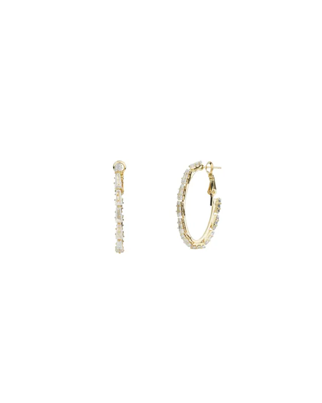 Baguette Oval CZ Hoops sold by Blue Ruby