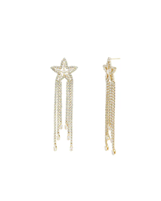 Star CZ Tassel Earrings sold by Blue Ruby