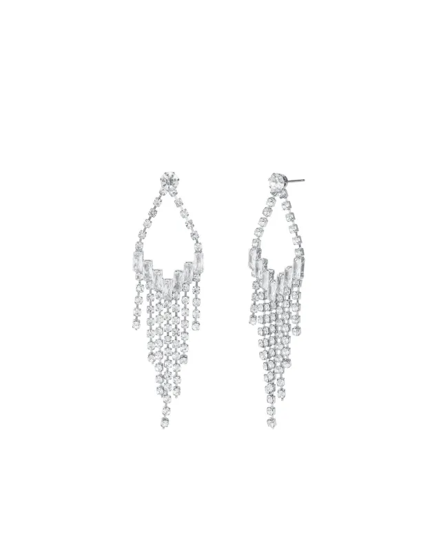 Open Teardrop Crystal Fringe Drop Earrings sold by Blue Ruby