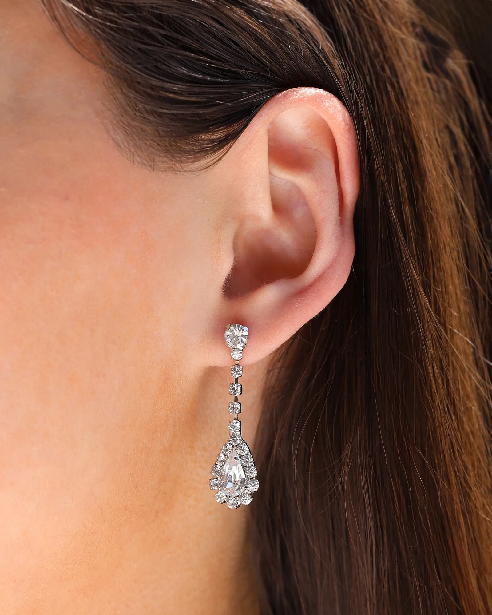 CZ Teardrop Halo Drop Earrings sold by Blue Ruby product image thumbnail 2