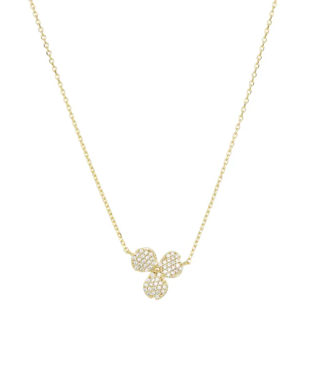 3 Petal Pavé Necklace sold by Blue Ruby