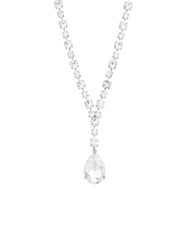 Crystal Teardrop Lariat Necklace sold by Blue Ruby