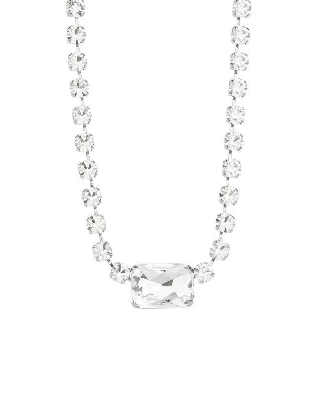 Emerald & Round Cut Crystal Necklace sold by Blue Ruby