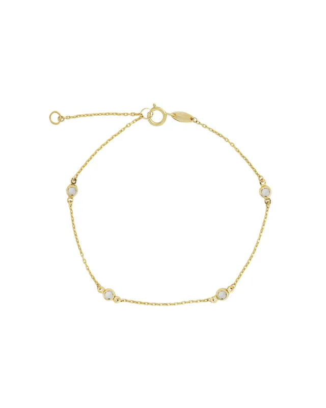 Station Bezel CZ Chain Bracelet sold by Blue Ruby