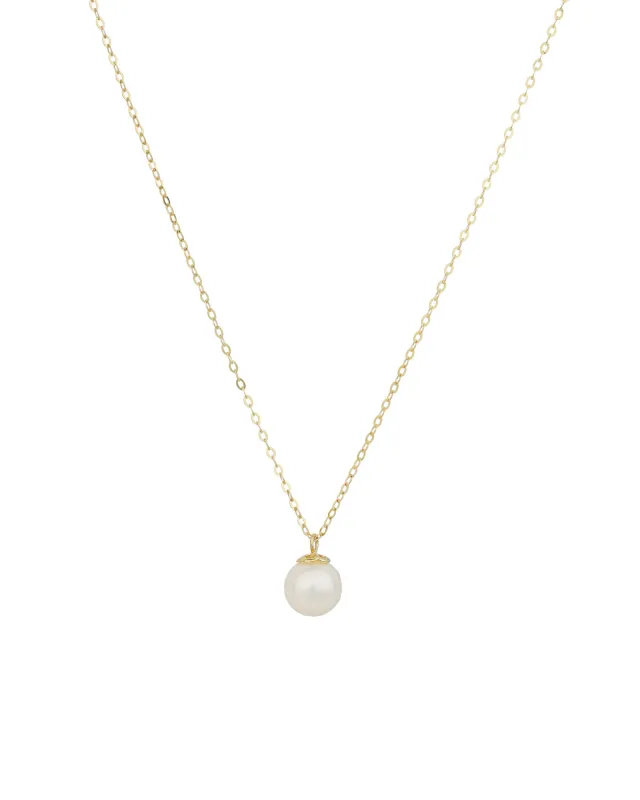 Round White Pearl Pendant Necklace sold by Blue Ruby