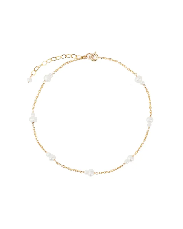 Double Station Pearl Anklet sold by Blue Ruby