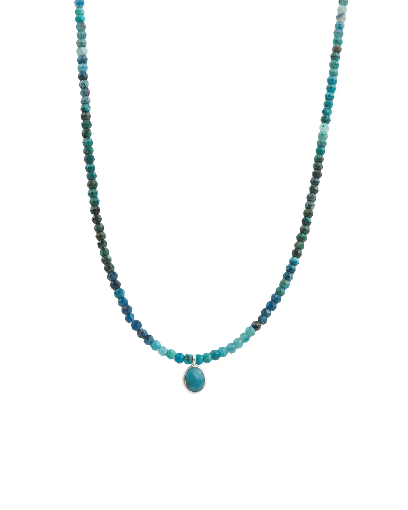 Chrysocolla & Turquoise Charm Beaded Necklace sold by Blue Ruby