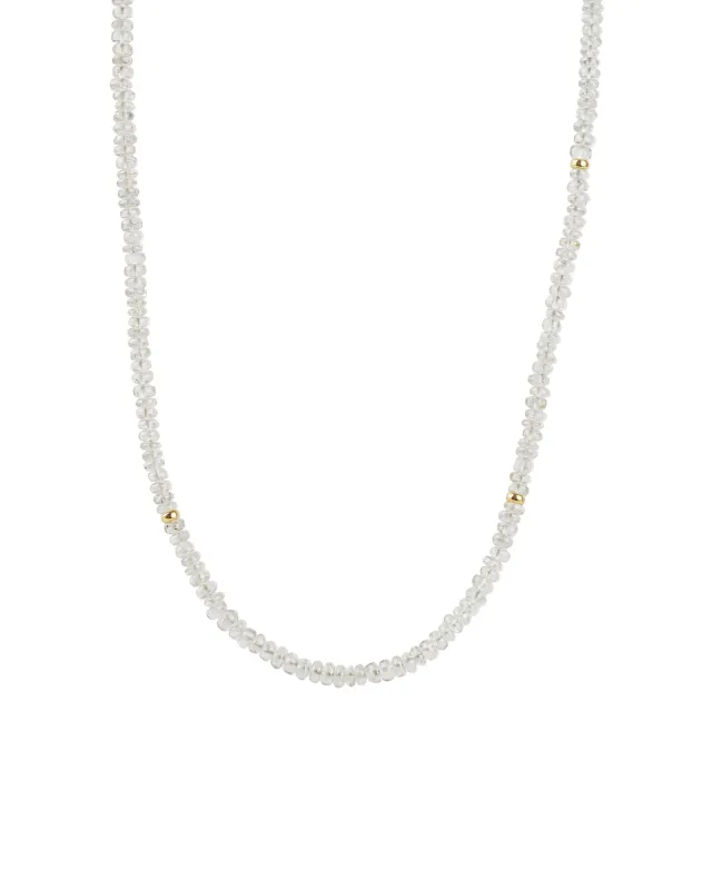 White Zircon Beaded Necklace sold by Blue Ruby