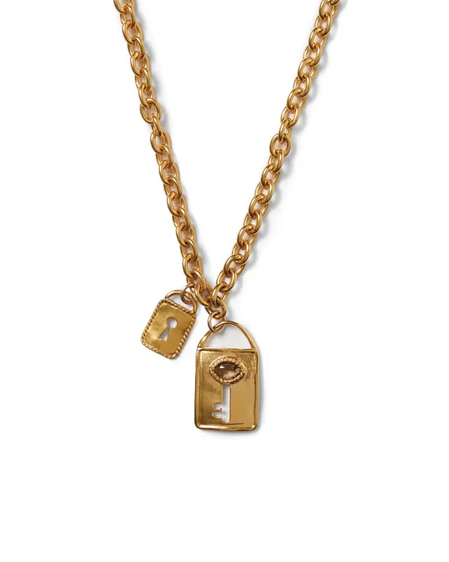 Double Lock Charm Necklace sold by Blue Ruby