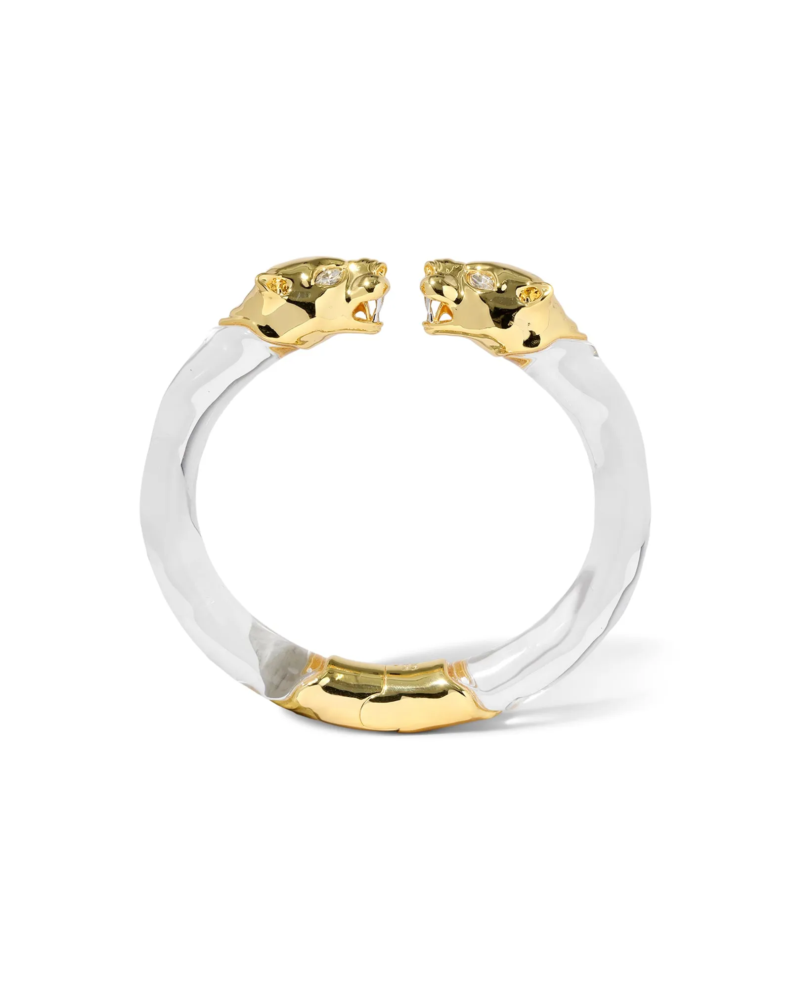 Panther Visage Lucite Hinge Cuff sold by Blue Ruby