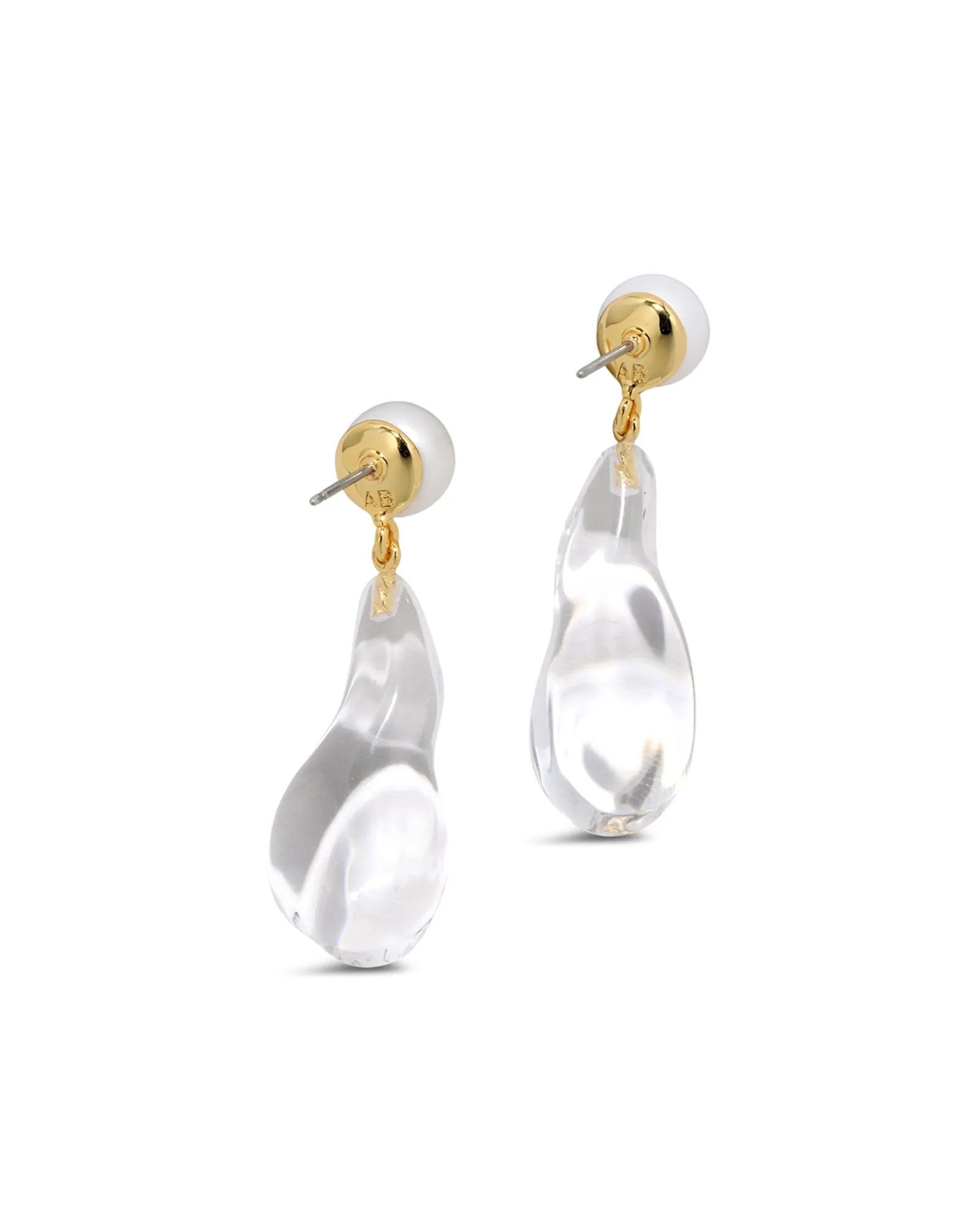 Liquid Lucite Freshwater Pearl Drop Earrings sold by Blue Ruby product image thumbnail 3