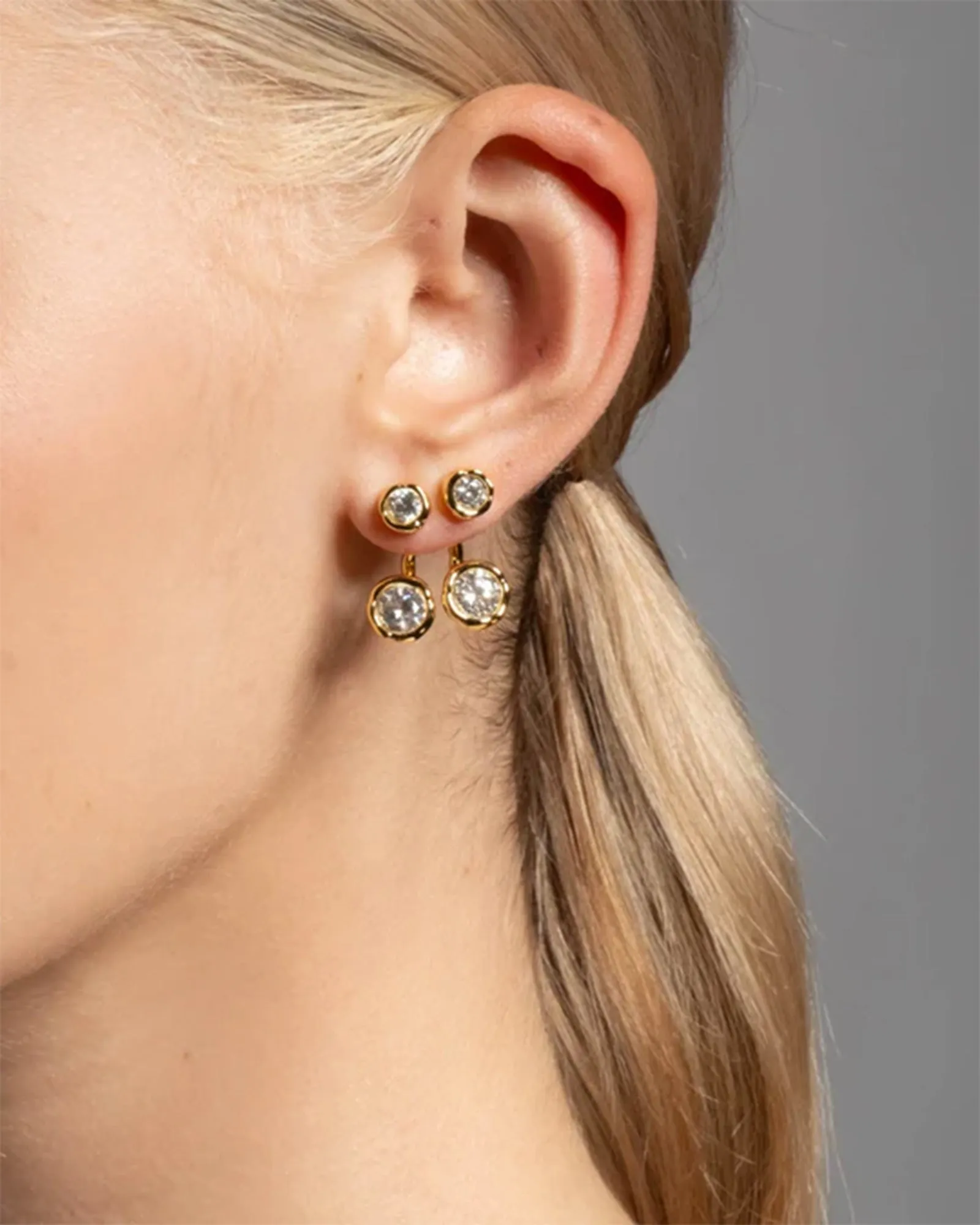 Asterales Molten Front Back CZ Earrings sold by Blue Ruby product image thumbnail 2