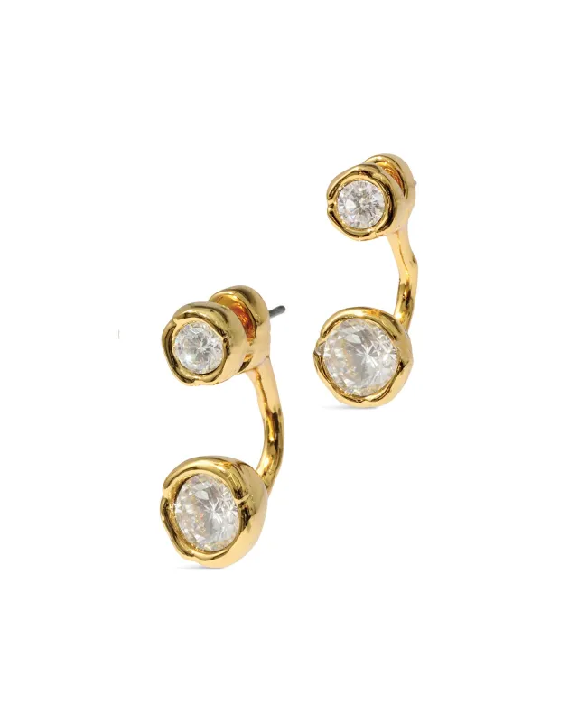 Asterales Molten Front Back CZ Earrings sold by Blue Ruby