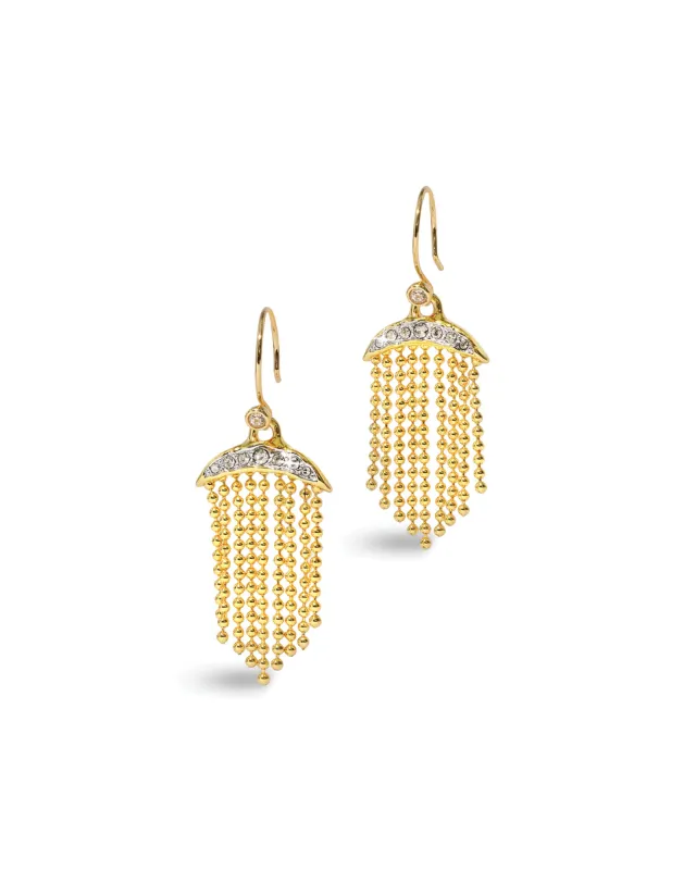 Solanales Crystal Petite Fringe Wire Earring sold by Blue Ruby