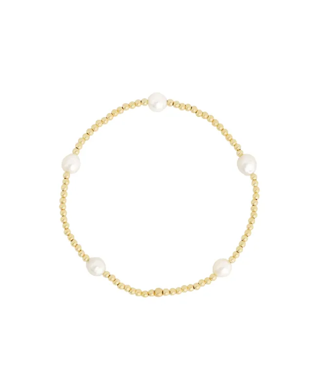 Beaded Station Small Pearl Bracelet | 2mm sold by Blue Ruby