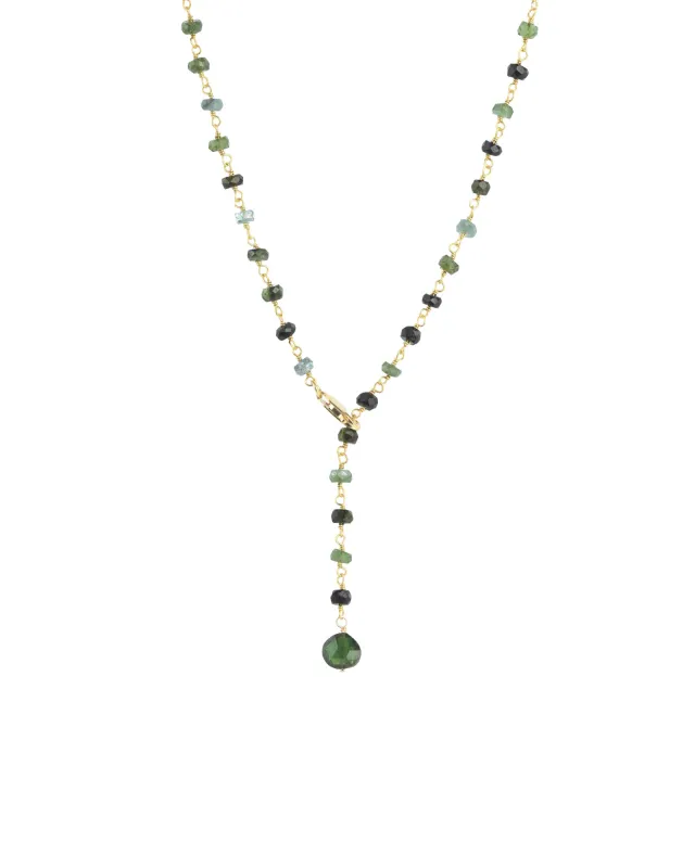 Gemstone Chain Lariat Necklace sold by Blue Ruby