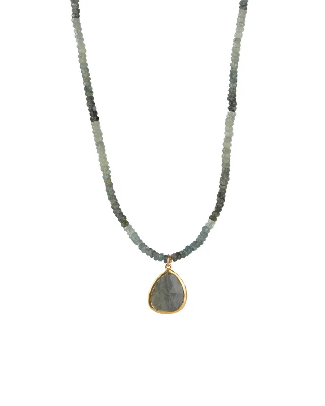 Bezel Stone Drop Necklace | 4mm sold by Blue Ruby