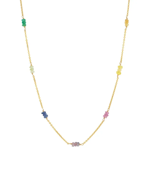 Three Stone Station Necklace sold by Blue Ruby