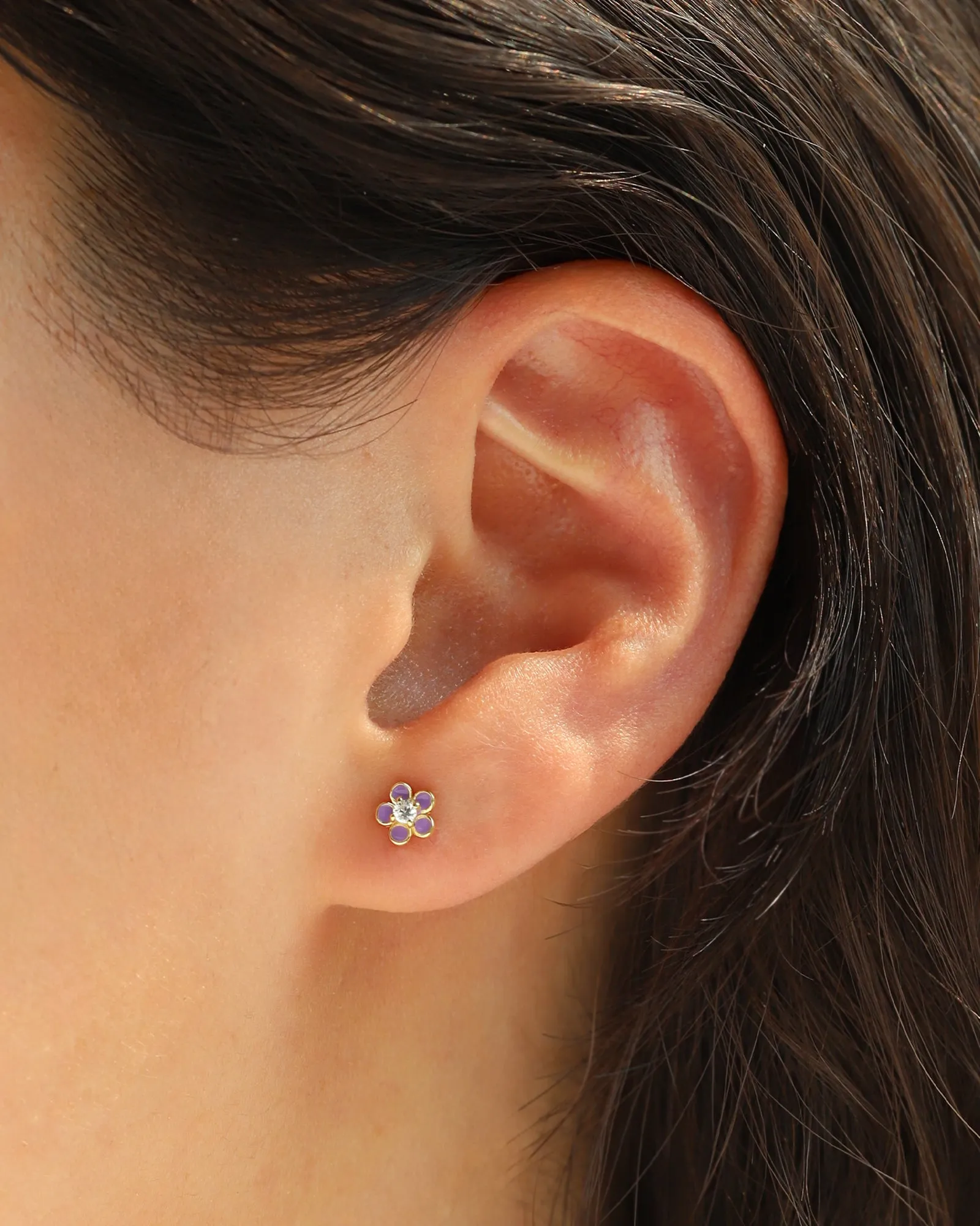 Daisy Stone Enamel Stud sold by Blue Ruby product image thumbnail 2