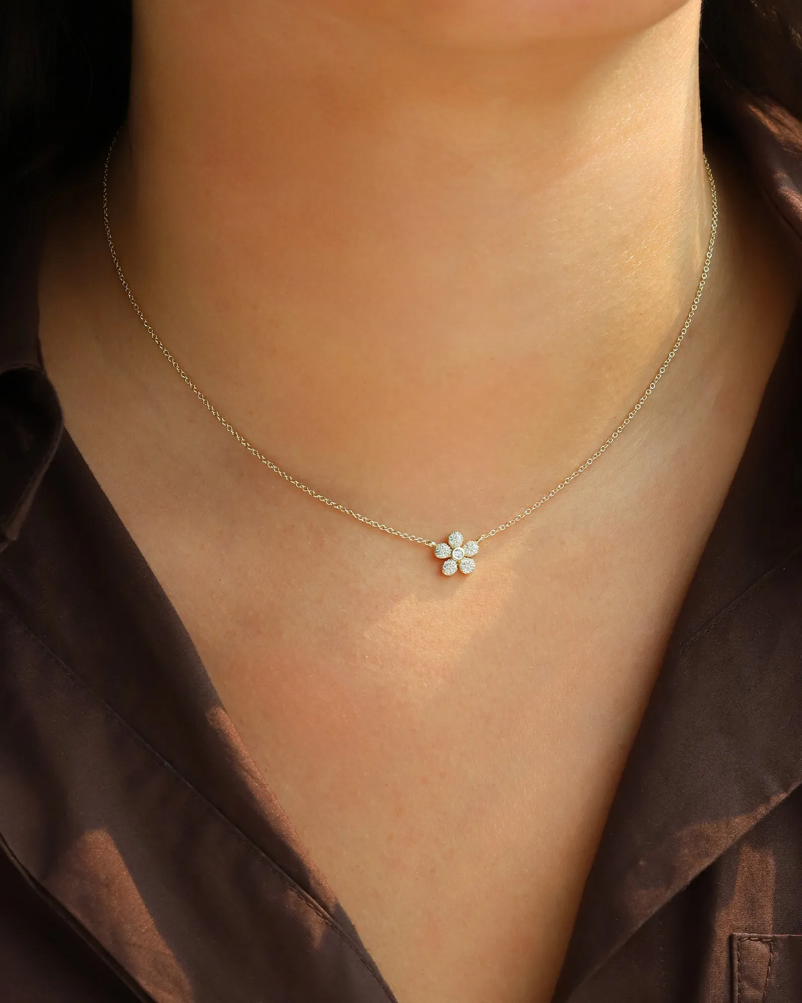 Flower Pavé Necklace sold by Blue Ruby product image thumbnail 2