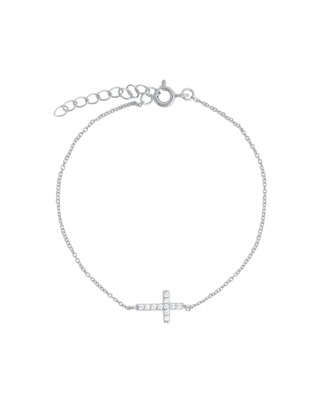 East-West Pavé Cross Bracelet sold by Blue Ruby