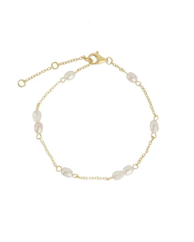 Multi Baroque Pearl Station Bracelet sold by Blue Ruby