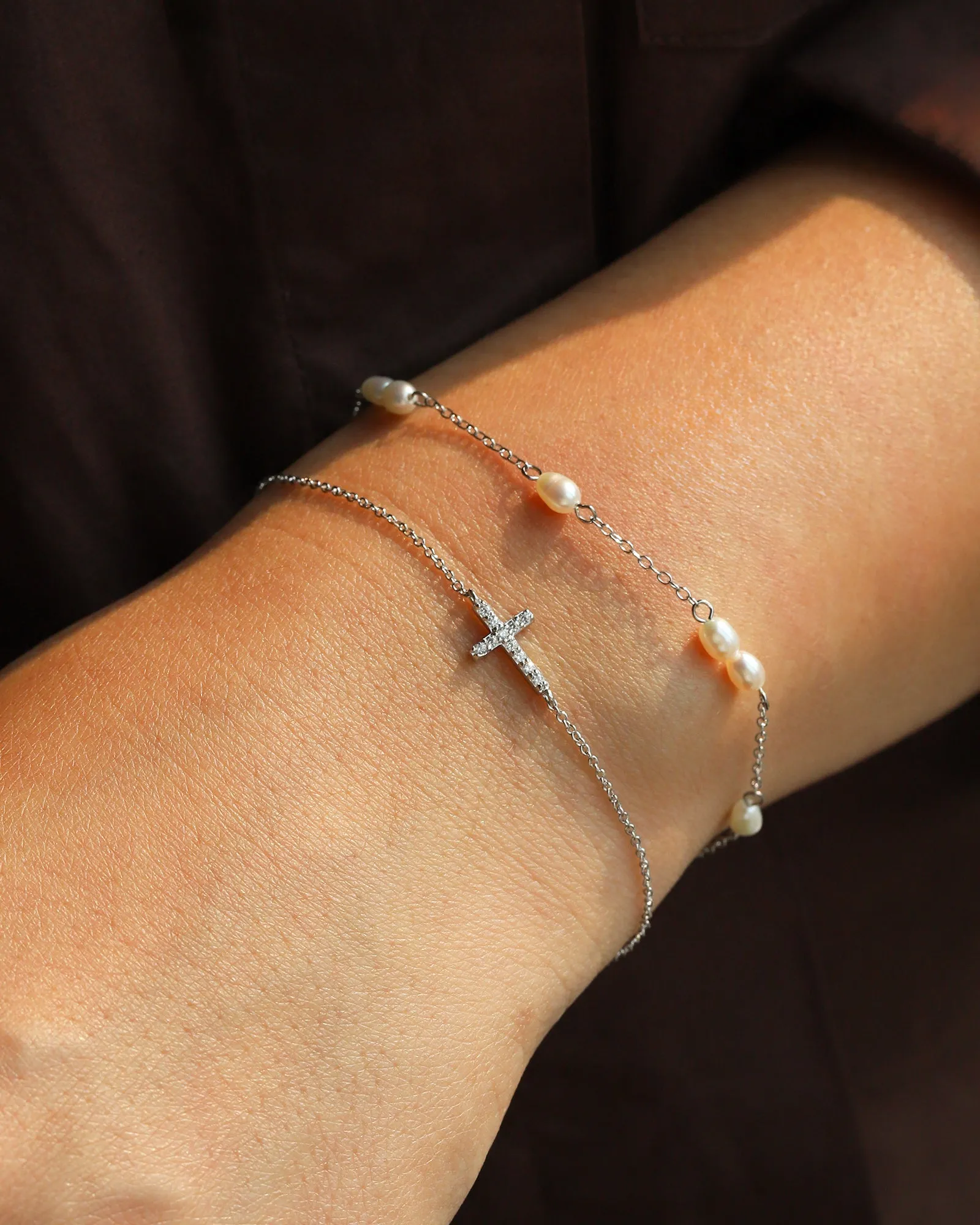 Multi Baroque Pearl Station Bracelet sold by Blue Ruby product image thumbnail 2