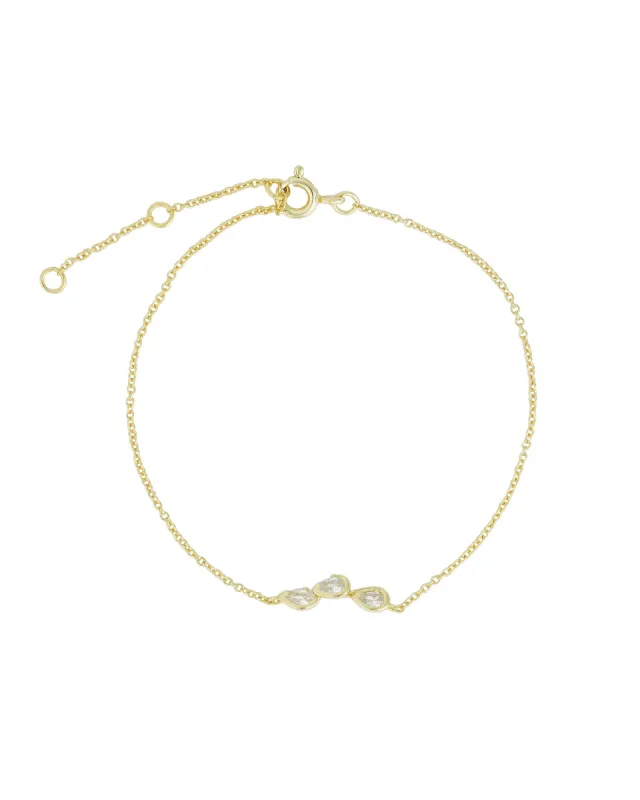 Three Bezel Teardrop Bracelet sold by Blue Ruby
