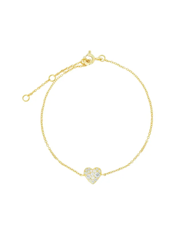 Heart Pavé Chain Bracelet sold by Blue Ruby