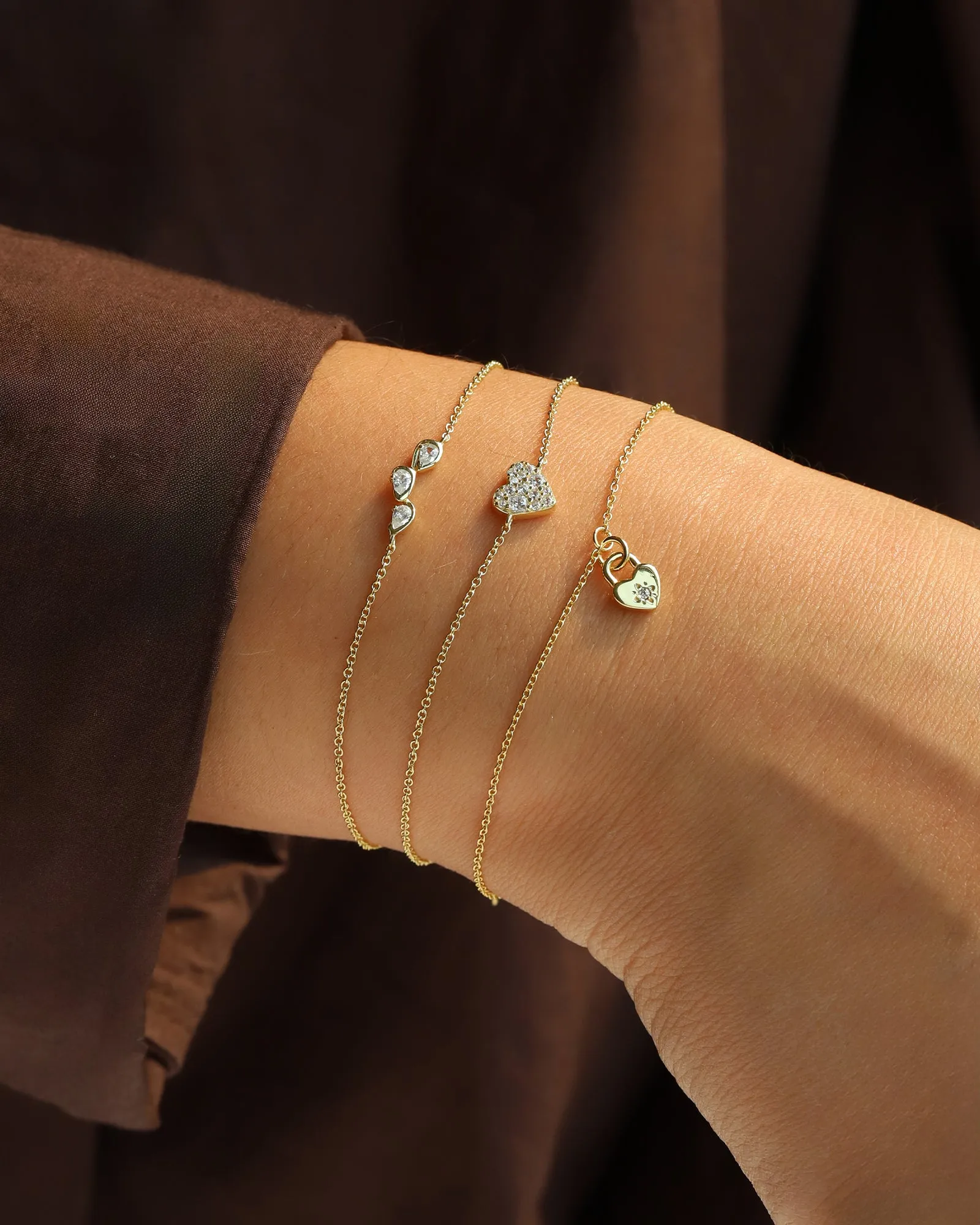 Heart Pavé Chain Bracelet sold by Blue Ruby product image thumbnail 2
