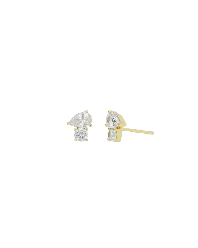 Rounded Pair CZ Stud sold by Blue Ruby