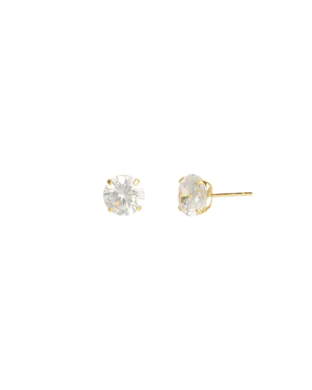 Round CZ 8mm Studs sold by Blue Ruby