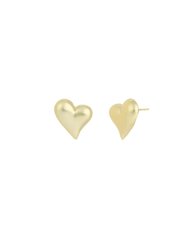 Bold Puffy Heart Studs sold by Blue Ruby