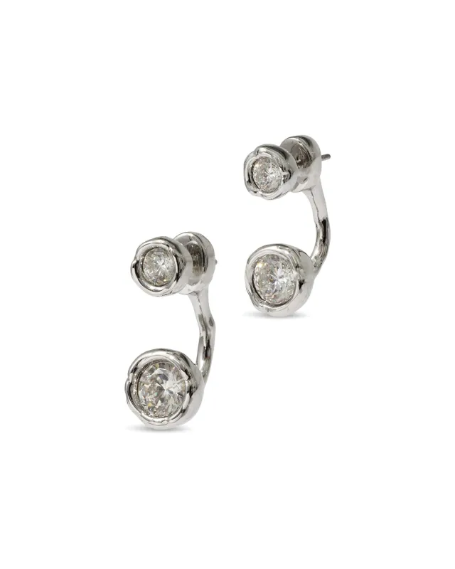 Asterales Molten Front Back CZ Earrings sold by Blue Ruby