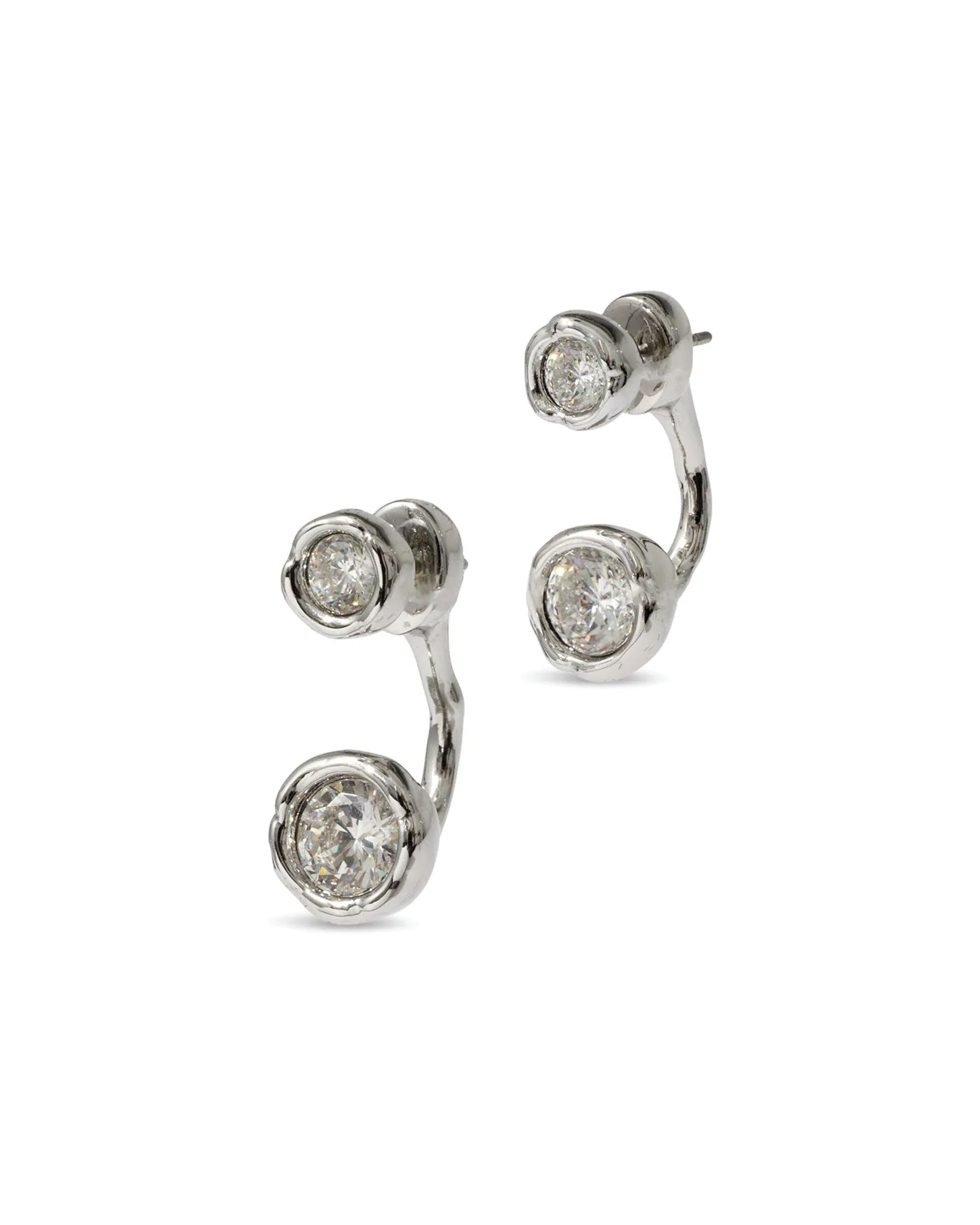 Asterales Molten Front Back CZ Earrings sold by Blue Ruby