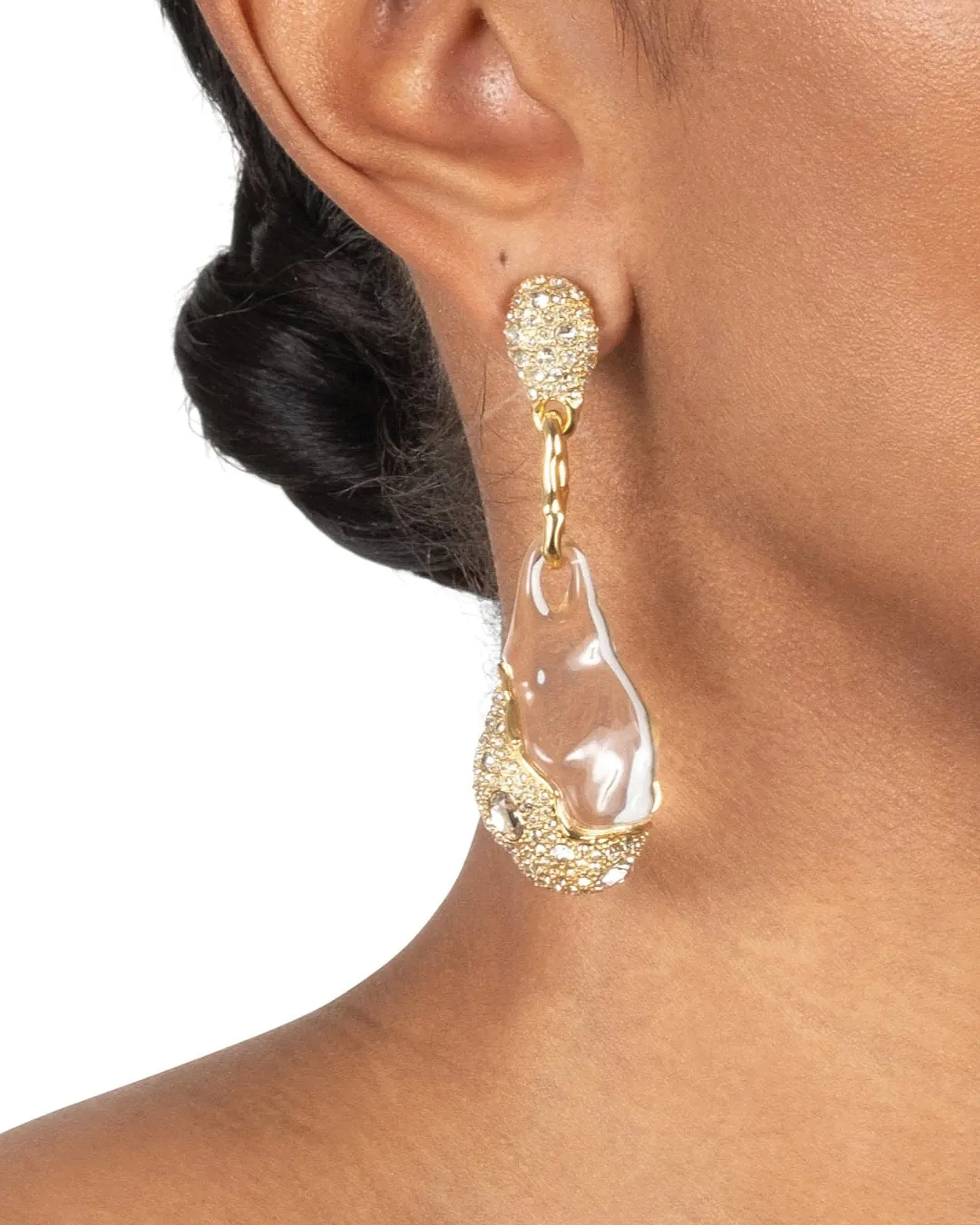 Liquid Lucite Crystal Pavé Pebble Drop Earring sold by Blue Ruby product image thumbnail 2