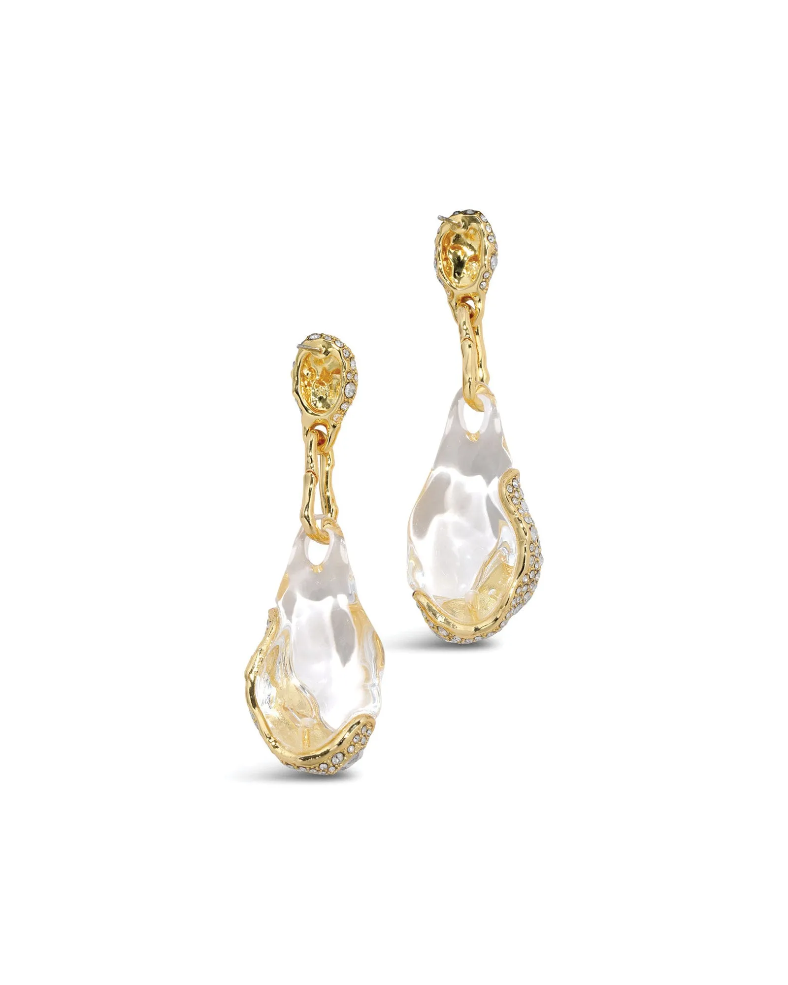 Liquid Lucite Crystal Pavé Pebble Drop Earring sold by Blue Ruby product image thumbnail 3