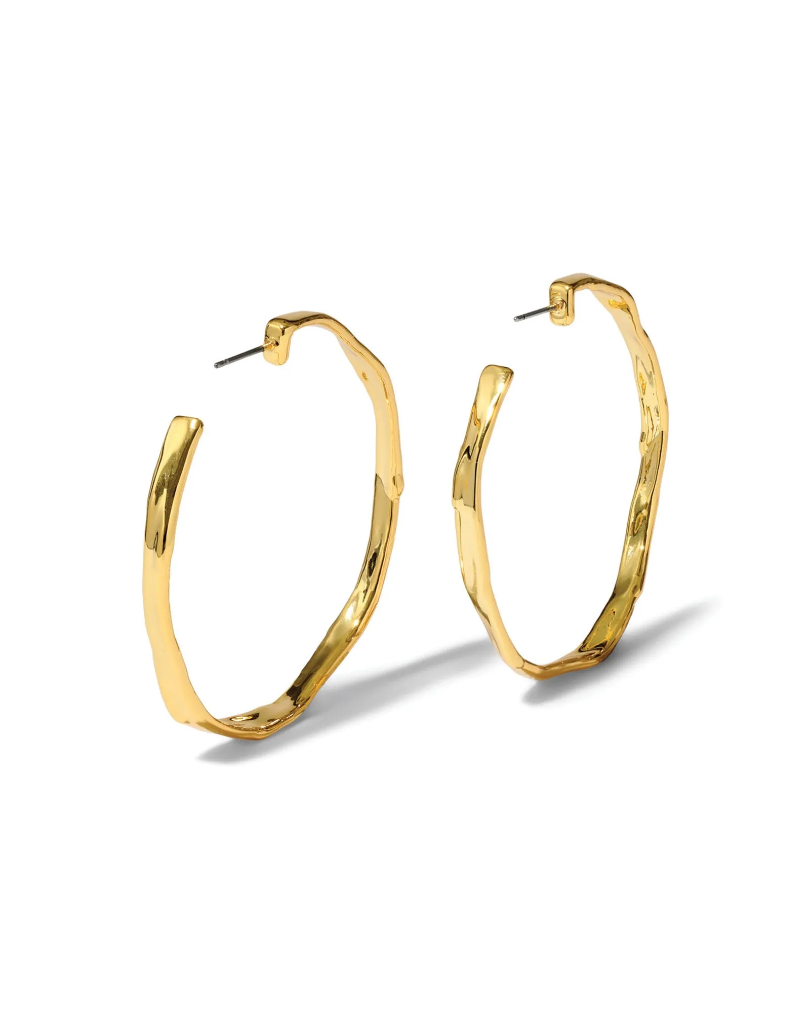 Brut Gold Skinny Hoop Earrings sold by Blue Ruby product image thumbnail 3