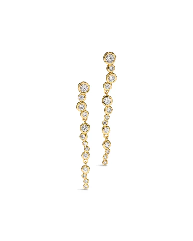 Asterales Gold CZ Cascading Earrings sold by Blue Ruby