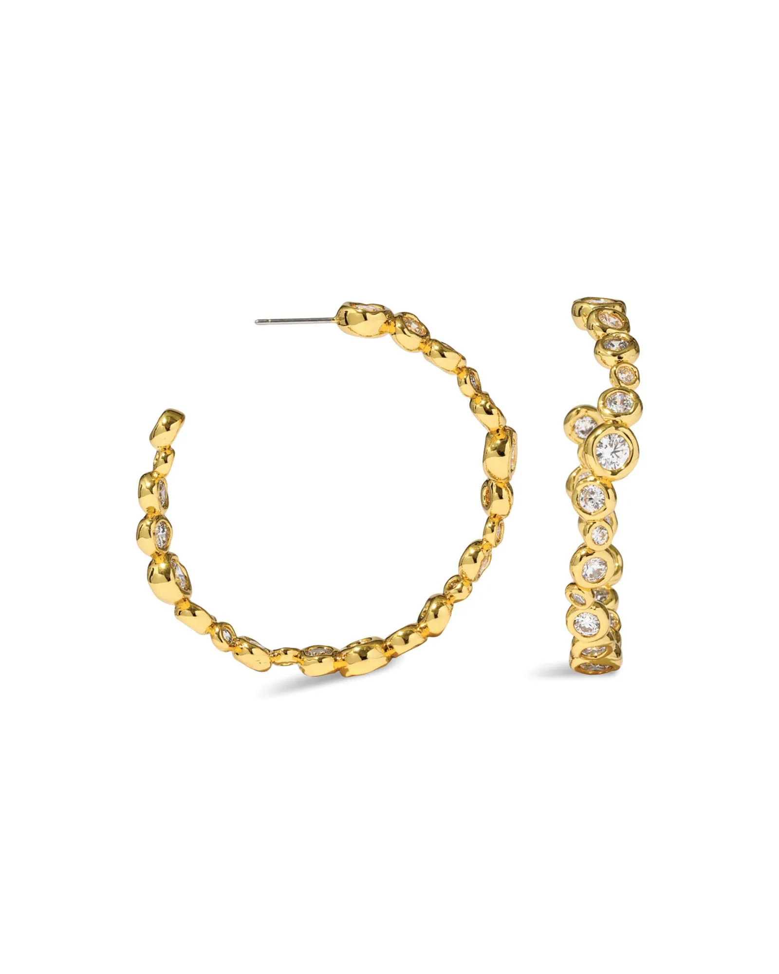 Asterales Gold Large Hoop Earrings sold by Blue Ruby product image thumbnail 4