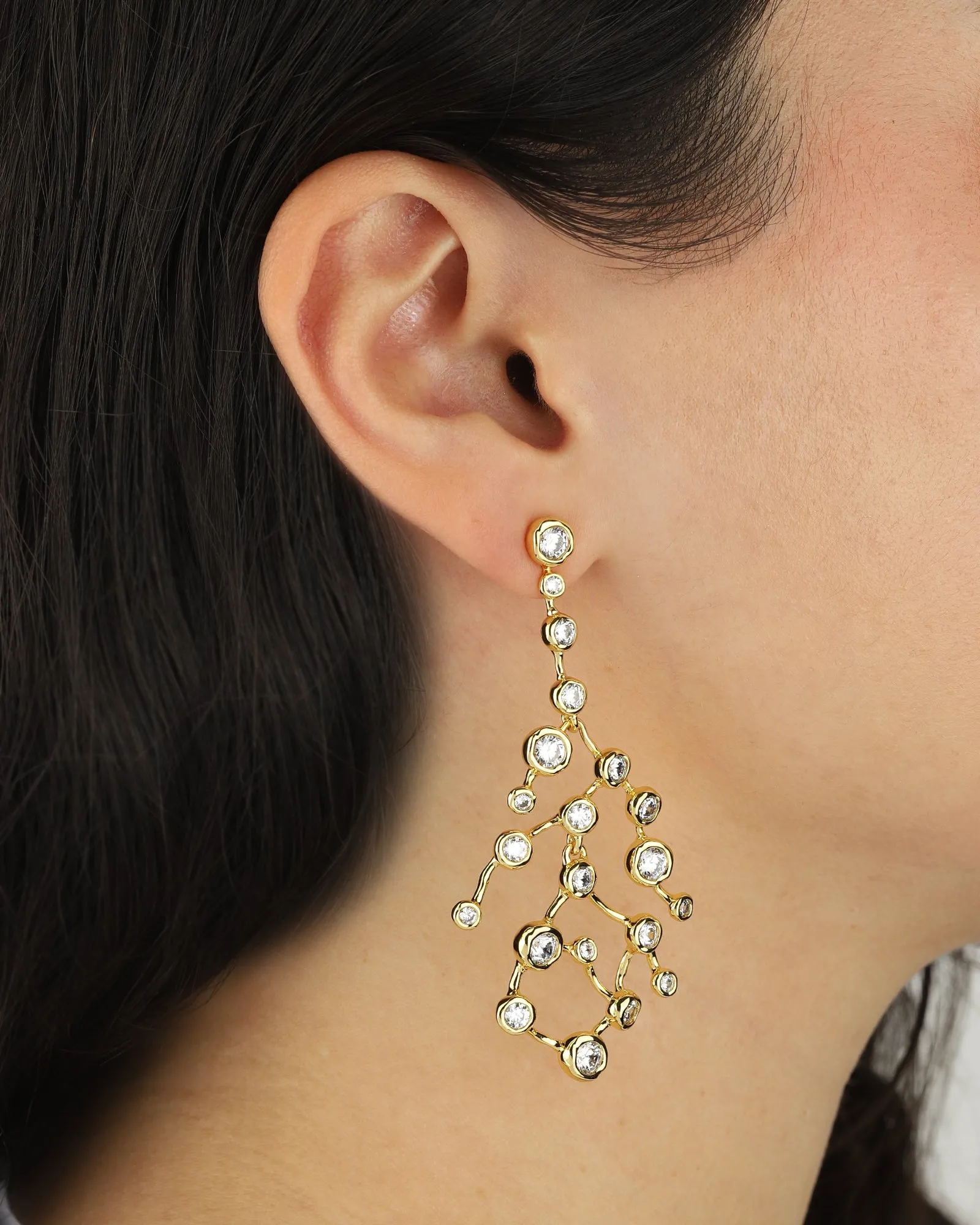 Asterales Gold CZ Earring sold by Blue Ruby product image thumbnail 2