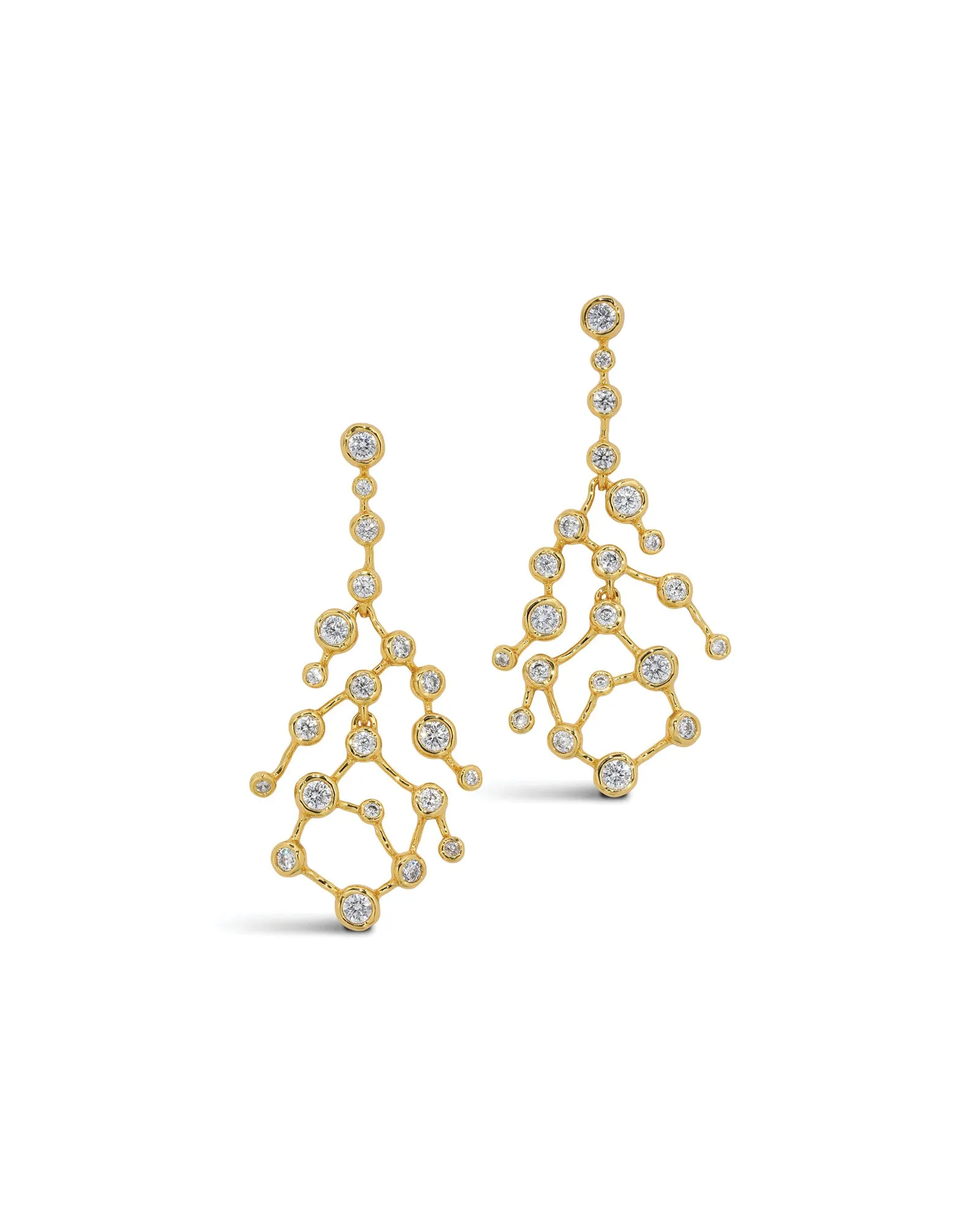 Asterales Gold CZ Earring sold by Blue Ruby